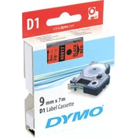 Billede af DYMO D1, markeringstape, 9mm, sort tekst p rd tape, 7m - 40917