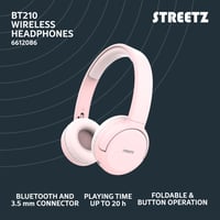 Streetz Streetz BT210 Bluetooth hovedtelefoner, mic, foldable, pink BT210-PNK Modsvarer: N/A