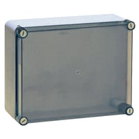 Monteringskasse 190x140x70 mm transparent med h?ngslet l?g