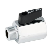 Kuglehane Ballofix, 1/2" x 3/8", med greb, muffe/nippel, krom - Broen