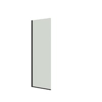 Dansani Match brusevæg, model D, 77 cm, klart glas, sort profil
