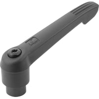 Spndehndtag, strrelse 3, M8, plast, sort/gr RAL 7021, stl – indv. gevind