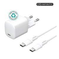 INFINITE Charger Kit, PD 20W oplader med 1,5 meter USB-C til USB-C kabel