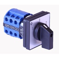 Kraus & Naimer omskifter, 20A, 3 polet, funktion 1-0-2, 4 huls frontmontage, 48x48mm, CA10.A212.E