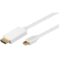 Mini DisplayPort til HDMI kabel, 5 meter, med lydoverfrsel, hvid, med forgyldte stik - MicroConnect