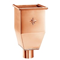 VM kobber regnvandssamlerkasse, 76 mm, 200 x 200 x 345 mm - VMZINC