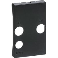 LK FUGA – Afdkning til antenneudtag med 2 stk. IEC-stik (TV/radio) og 1 stk. F-connector (data), 1 modul, koksgr