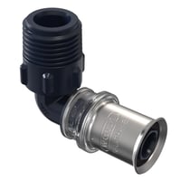 Wavin Tigris K5 overgangsvinkel 25 mm x 3/4" (ca. 27 mm), 90, med nippel billede