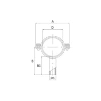 Rrholder 32,0mm 304 kort skaft