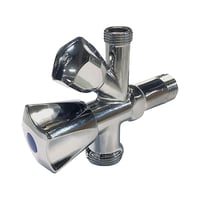 Stopventil dobbelt 1/2" x 3/8" x 3/4"