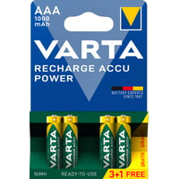 Billede af VARTA Recharge Charge Accu Power AAA 1000mAh 4 Pack (3+1). hos WATTOO.DK