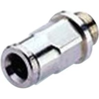 Norgren PUSH-IN indskruning, lige messing, forniklet, 8mm slangediameter, 3/8" Gevind