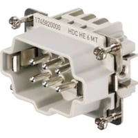 Weidmller HDC HE 6 MT - Han-indsats, 6 poler + jord, fjederben