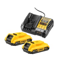 DEWALT 18V XR batterist, 2 x 18 V/2,0 Ah og lader