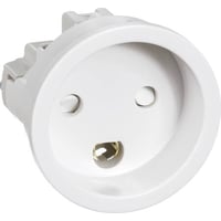 Indbygningsstikkontakt, 2-pol med jord, hvid