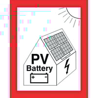 Advarselssymbol PV-batteri, folie, selvklbende, 105x148mm