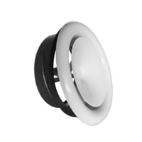 Indblsningsventil, 125 mm, med ramme, RAL 9016