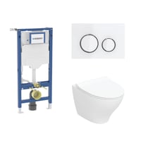 Geberit Duofix 112 cm toiletpakke inkl. If Spira Modern vghngt toilet inkl. toiletsde, Geberit Sigma50 round hvid/krom