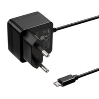 USB vgoplader med fast Micro USB-kabel, 1 meter, sort – Deltaco