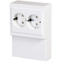 Panelstikkontakt Schuko dobbelt, 16A, hvid