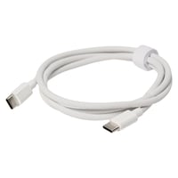 Elworks USB-C til USB-C Stofkabel $100\text{W}$ ($1\text{ m}$) – Hvidt Opladnings- & Datakabel