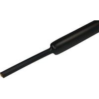 Krympeslange TV sort med lim, 12/4 mm, 1 meter
