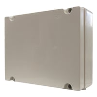 Monteringskasse 380x300x120 mm gr? med h?ngslet l?g