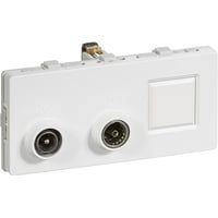 Billede af LK FUGA - Antenne/dataudtags sljfedse til TV, FM radio og Actassi RJ45 konnektor el.lign. (TD312), 2 modul, hvid