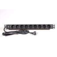 BKT Elektronik Powerpanel, 9xDK stikdse, LMJ med LED, 1U, sort