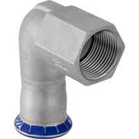 Mapress Rustfrit, 22 mm x ??” overgangsvinkel 90, presmuffe/muffe (Rp) – Geberit