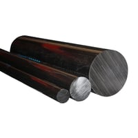 Plast rundstang, 45 mm, POM-C, sort - 1 meter