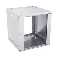LK Actassi 19'' vægrack fladpak med glasdør 600x600x618 mm 12HE, lysegrå