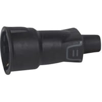 Mellemled Schuko m/jord, gummi, sort, IP44