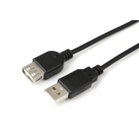 USB2.0 forlnger, A-A, 5 meter, M-F, sort, Hi-Speed kabel
