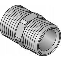 Uponor Uni-C kompressions-brystnippel MLC, 1/2" MT-1/2" MT, forkromet messing billede