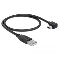 USB-A til USB mini-B kabel, 90 vinklet, 0,5 meter, sort - Delock