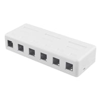 DELTACO Surface mount box for Keystone, 6 ports, hvid