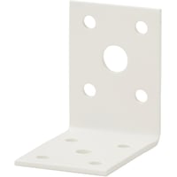 Vinkelbeslag 410, med rib, 50 x 50 x 35 x 2,0 mm, hvid