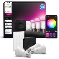 Philips Hue Pro starterkit, 3 x 1100 lm Color & White Ambiance E27 prer, Dimmer switch, Bridge Pro billede