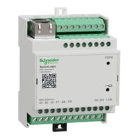 IHC-grænseflade, SpaceLogic, 8 indgange, 16 udgange, RS-485 Modbus, DIN-skinne, Ethernet, hvid