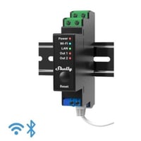Se Shelly Pro 2PM - WiFi rel/jalousi, 2 kanaler med effektmling (230VAC) - Smart WiFi rel/jalousi med 2 kanaler og effektmling til 230VAC hos WATTOO.DK