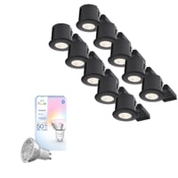 Philips Hue indbygningsspot 230V LED (rund) med Philips Hue Essential, GU10, sort (mat), 10-pak - Nordtronic