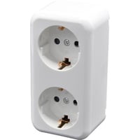 Stikdåse dobbelt schuko 16A hvid