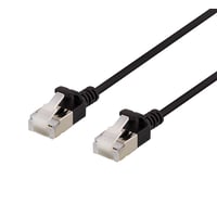 DELTACO U/FTP Cat6a patch cable, slim, 3,8mm in diameter, 0,3m, black