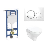 Geberit Duofix 112 cm toiletpakke inkl. If Spira Classic vghngt toilet + toiletsde, Geberit Sigma20 round, hvid/krom