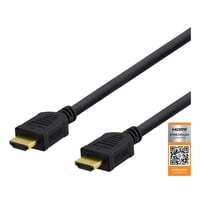 DELTACO High-Speed Premium HDMI kabel, 1m, Ethernet, 4K UHD, sort