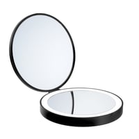 Make-up spejl med LED-lys, lomme model, genopladeligt batteri, 7x forstrrelse, sort, - Smedbo