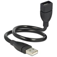 DeLOCK 83498, Formbart USB-kabel, USB Type A han - hun, 0,35m, sort