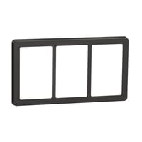 LK FUGA – Base 63 design ramme, 3×1 modul, koksgr + teknisk monteringsramme