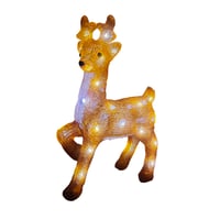 Akryl Rensdyr Bambi Brun/hvid 30 Hvide Led Ip44 Trasnformer